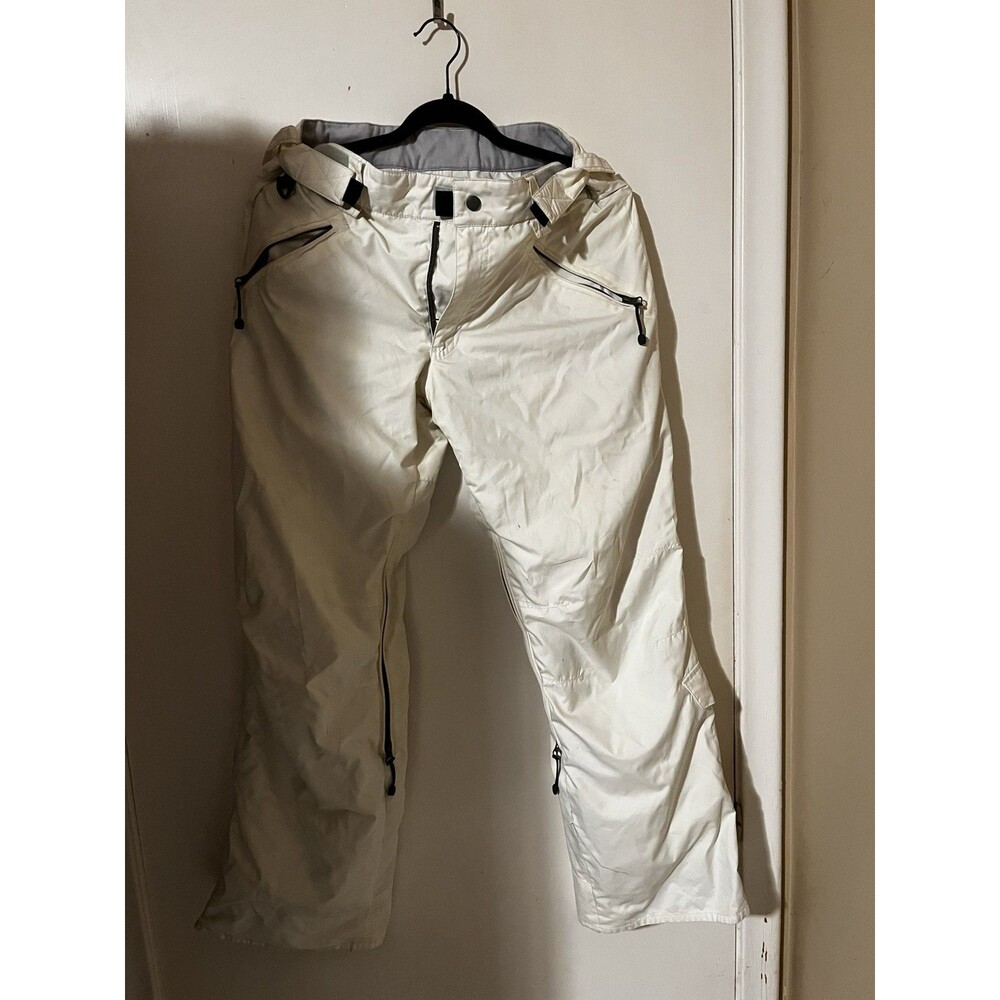 Turbine Women’s White Snow Pants M Polyester/Nylon Zip Elastic Waist Gaiters